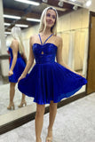 A Line Gold Halter Neckline Homecoming Dress With Keyhole