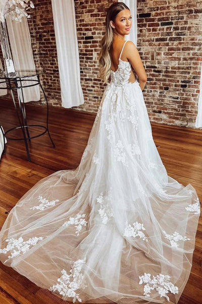 Beach Wedding Dress for Bride Tulle Lace Appliqued Wedding Gown Tirdress Beach Wedding Dress for Bride Tulle Lace Appliqued Wedding Gown Tirdress