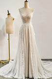 Bohemian Wedding Dress Lace V Neck Long Elegant Bridal Gown