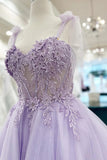 Floral Sweetheart A-Line Lavender Homecoming Dress HD0210-Daisybridals