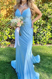 Mermaid Orange V Neck Long Prom Dress Formal Gown TP1299-Tirdress