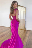 Mermaid One Shoulder Black Long Satin Prom Dress With Split TP1392-Tirdress