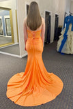 Mermaid Sweetheart Floor-Length  Orange Prom Dress With Slit TP1315-Tirdress