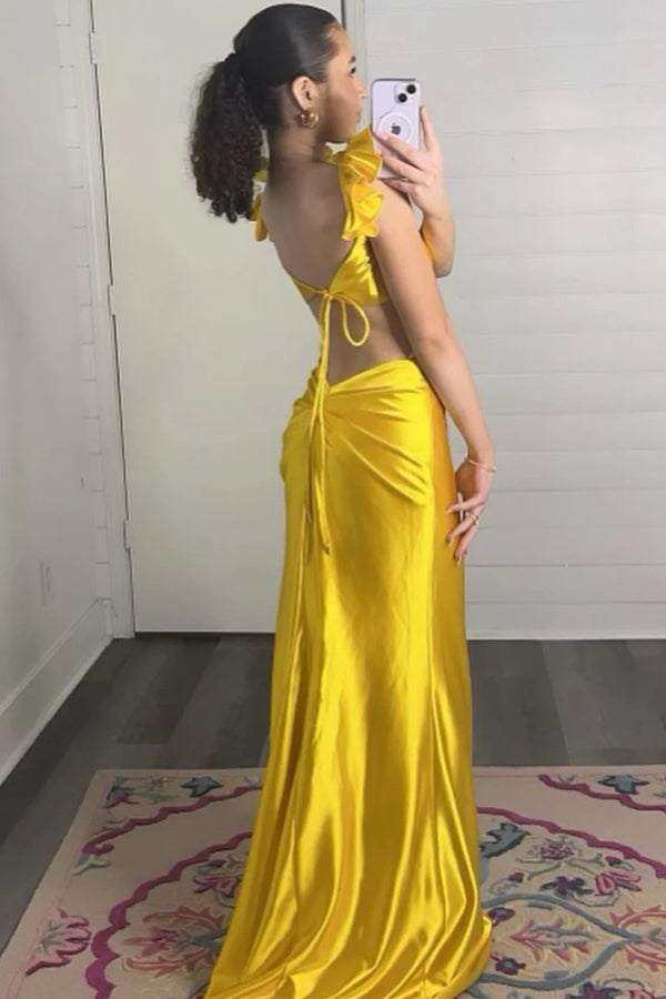 Robe de soirée sirène sexy à épaules dénudées violette TP1313