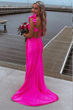Robe de soirée sirène sexy à épaules dénudées violette TP1313