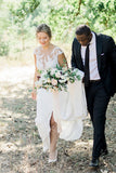 Robe de mariée rustique en dentelle ivoire avec fourreau Robe de mariée Forest TN395