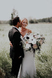 Simple Wedding Dress Mermaid Spaghetti Straps Long Bridal Gowns TN240-Tirdress
