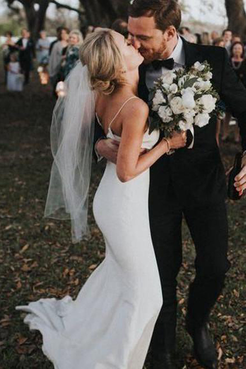 Simple Wedding Dress Mermaid Spaghetti Straps Long Bridal Gowns TN240-Tirdress