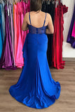 Spaghetti Straps Mermaid Burgundy Long Prom Dress TP1332-Tirdress