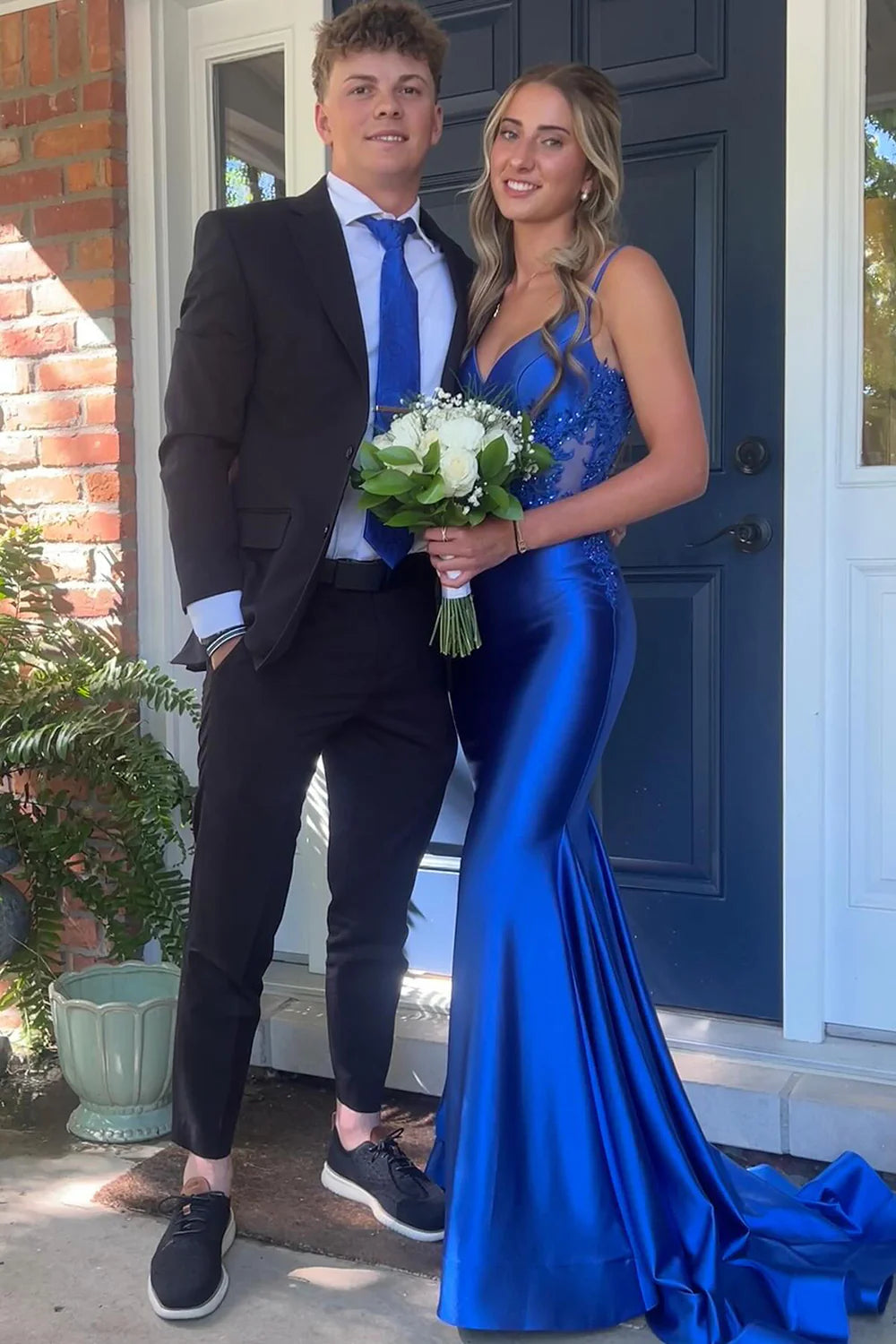 Spaghetti Mermaid Backless Green Strap Trumpet Long Prom Dress TP1366-Tirdresses