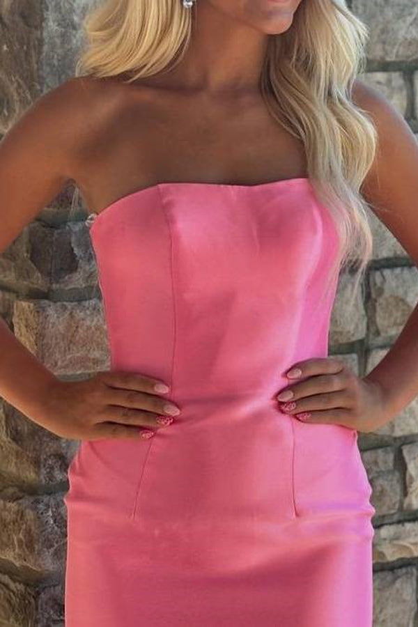 Strapless Ruffle Mermaid Light Blue Prom Dress With Split TP1334-Tirdress