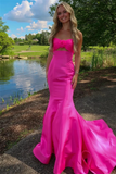 Sweetheart Mermaid Pink Satin Prom Dress Party Dress TP1369-Tirdresses