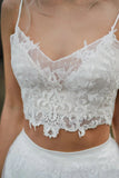 Two Pieces Lace Appliques Straps Beach Wedding Dresses Bridal Gown TN340-Tirdress
