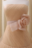 A-Line Stomacher Tiered Wedding Dress Court Train With Appliques TN0103 - Tirdress