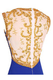 A-line Knee Length Chiffon Royal Blue Homecoming Dress With Beading TR0131 - Tirdress