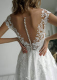 A-line elegant Ball Gown Glitter fabric Sweetheart Wedding Dress With Appliques TN230 - Tirdress