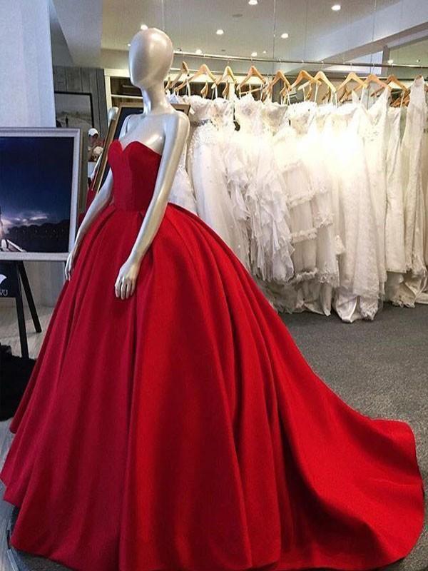 Ball Gown Sweetheart Burgundy Dark Navy Chic Prom Dress TP0991 - Tirdress