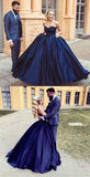 Ball Gown Sweetheart Burgundy Dark Navy Chic Prom Dress TP0991 - Tirdress