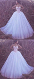 Ball Gown Sweetheart Floor-length Pink Lace Big White Wedding Dresses TN137 - Tirdress