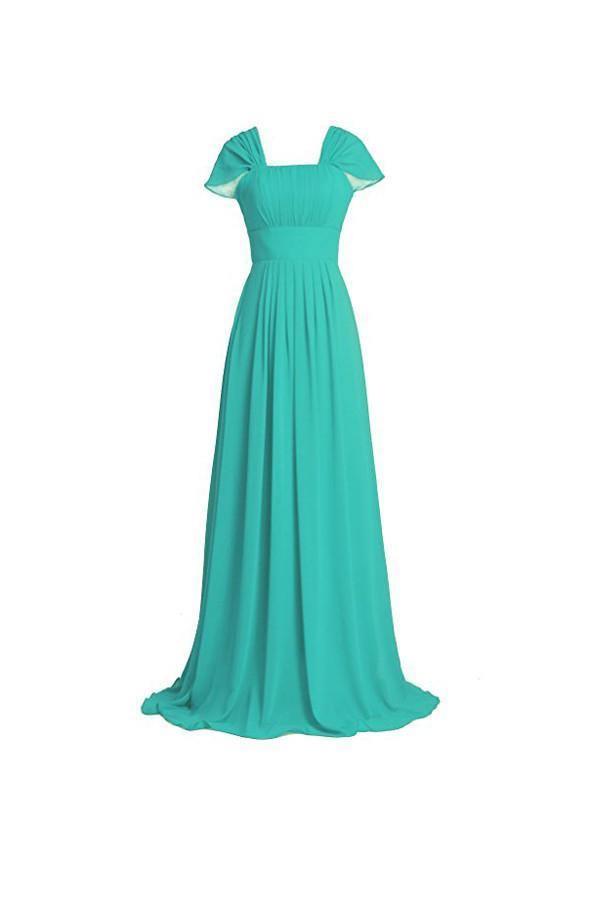 Chiffon Butterfly Sleeves Bridesmaid Dresses Formal Evening Dress BD025 - Tirdress