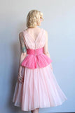 Elegant V-neck Sleeveless Knee-Length Sky Blue Homecoming Dress Ruched TR0078 - Tirdress