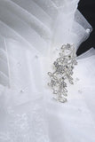 Glamorous Ball Gown Sweetheart Organza Wedding Dress With Lace TN0010 - Tirdress