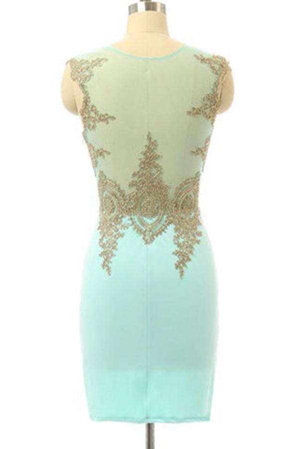 High Quality Sleeveless Short Sheath Mint Homecoming Dress TR0067 - Tirdress