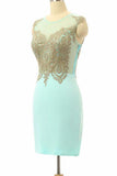 High Quality Sleeveless Short Sheath Mint Homecoming Dress TR0067 - Tirdress