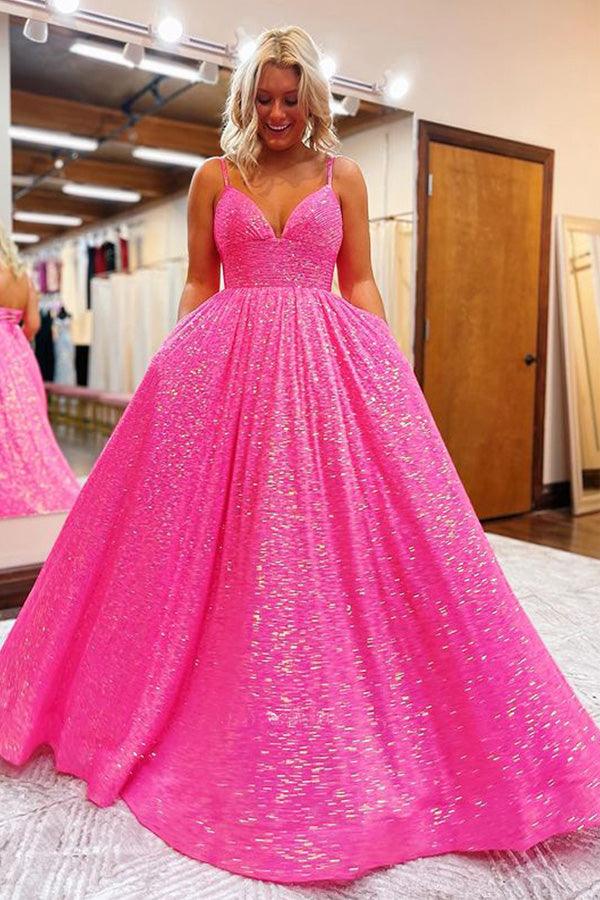 Pink top prom dresses