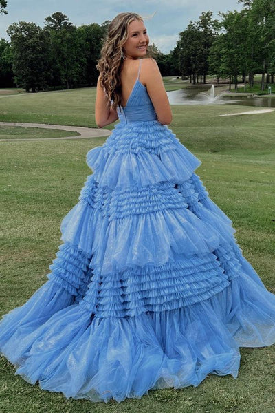 Princess Pink Tiered Layers Tulle Long Prom Dress Formal Gown TP1153 US10 / Custom Color