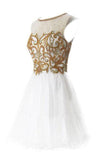 Scoop Neck A-line Sleeveless Knee Length Homecoming Dress With Sequins TP0017 - Tirdress