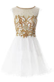 Scoop Neck A-line Sleeveless Knee Length Homecoming Dress With Sequins TP0017