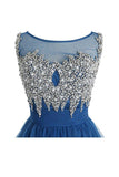 Scoop Tulle Homecoming Dresses Short Prom Dresses With Beading PG087 - Tirdress