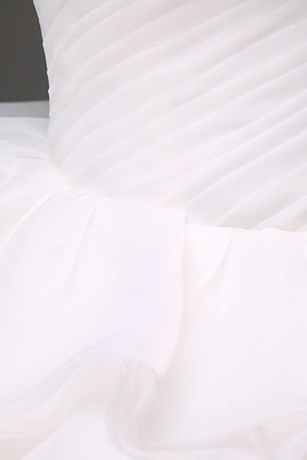 Sexy A-Line Stomacher Tiered Organza Wedding Dress Court Train TN0102 - Tirdress