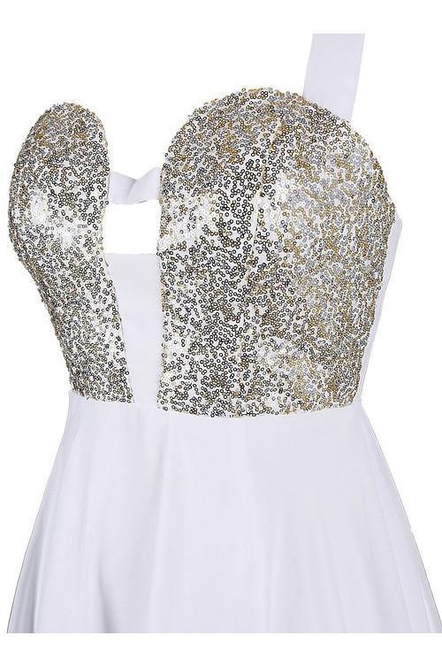 Sexy A-line Straps Knee Length Chiffon Homecoming Dress With Sequins TR0155 - Tirdress