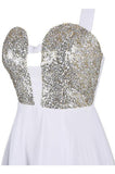 Sexy A-line Straps Knee Length Chiffon Homecoming Dress With Sequins TR0155 - Tirdress