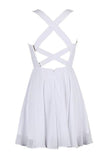 Sexy A-line Straps Knee Length Chiffon Homecoming Dress With Sequins TR0155 - Tirdress