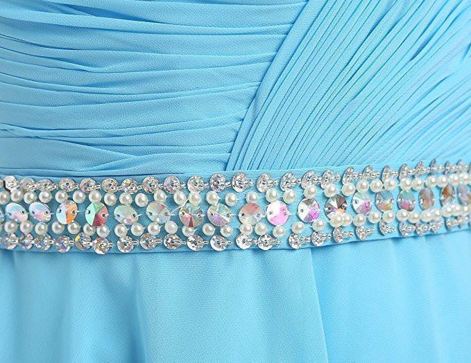 Short Homecoming Dress Ruched Chiffon Prom Dress with Beads PG074 - Tirdress