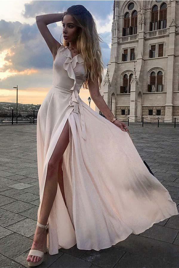 Pearl pink cheap chiffon dress