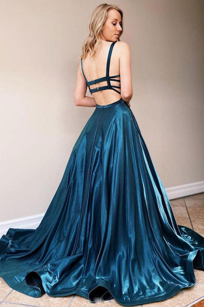 Black Long Sleeve Cheap Long Prom Dresses Under 100 Mermaid Prom Teal Piece  Prom Dress Simple Satin Blue Long Prom Dress Round Neck Evening Dress