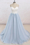 Spaghetti Straps Sweep Train Backless Lavender Tulle Prom Dress PG498