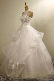 Stylish Halter Floor-Length Organza Wedding Dress With Appliques Beading TN0080 - Tirdress