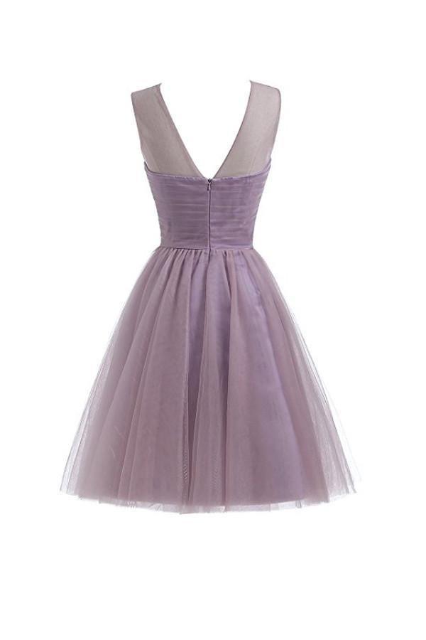 Sweetheart Tulle Light Purple Homecoming Dresses Short Prom Dresses PG069 - Tirdress