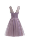 Sweetheart Tulle Light Purple Homecoming Dresses Short Prom Dresses PG069 - Tirdress