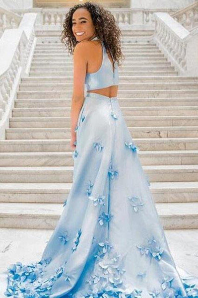Light blue 2025 dress with flowers