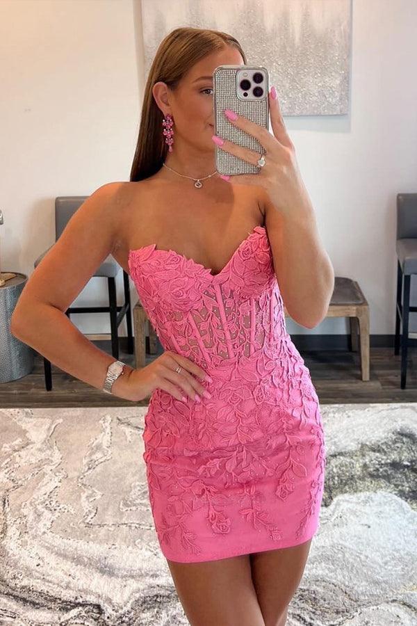 Yellow Sweetheart Tulle Lace Short Prom Dress Homecoming dress HD0139 - Tirdress