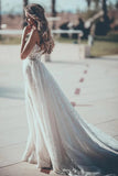 A-ligne chérie dentelle robe de mariée avec appliques TN150 
