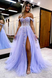 A-line Off The Shoulder Prom Dress Formal Gown With Appliques TP1290-Tirdress