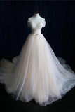 Ball Gown Tulle Sweetheart Lace up Bowknot Wedding Dresses WD200-Tirdress