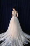 Ball Gown Tulle Sweetheart Lace up Bowknot Wedding Dresses WD200-Tirdress